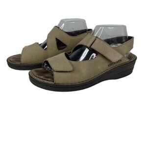 Mobils Slingback Sandals Open Toe Adjustable Straps Cork‎ Footbed Leather Tan 40